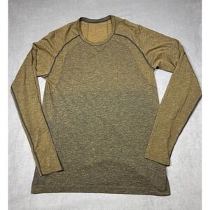 Lululemon Metal Vent Shirt Mens Large Brown Black Long Sleeve Activewear Heather